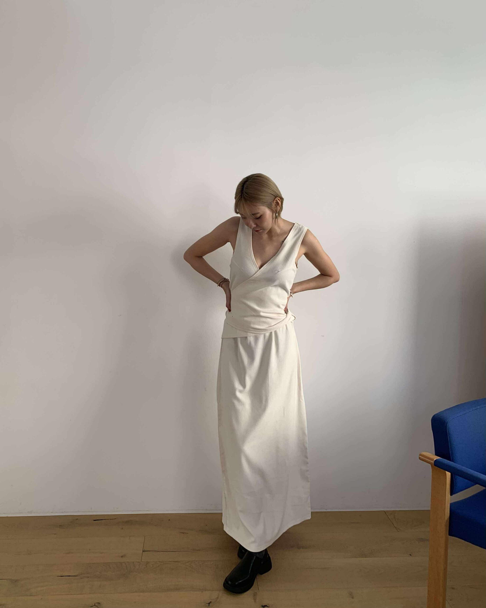 清潭洞晚餐約會質感套裝(白)