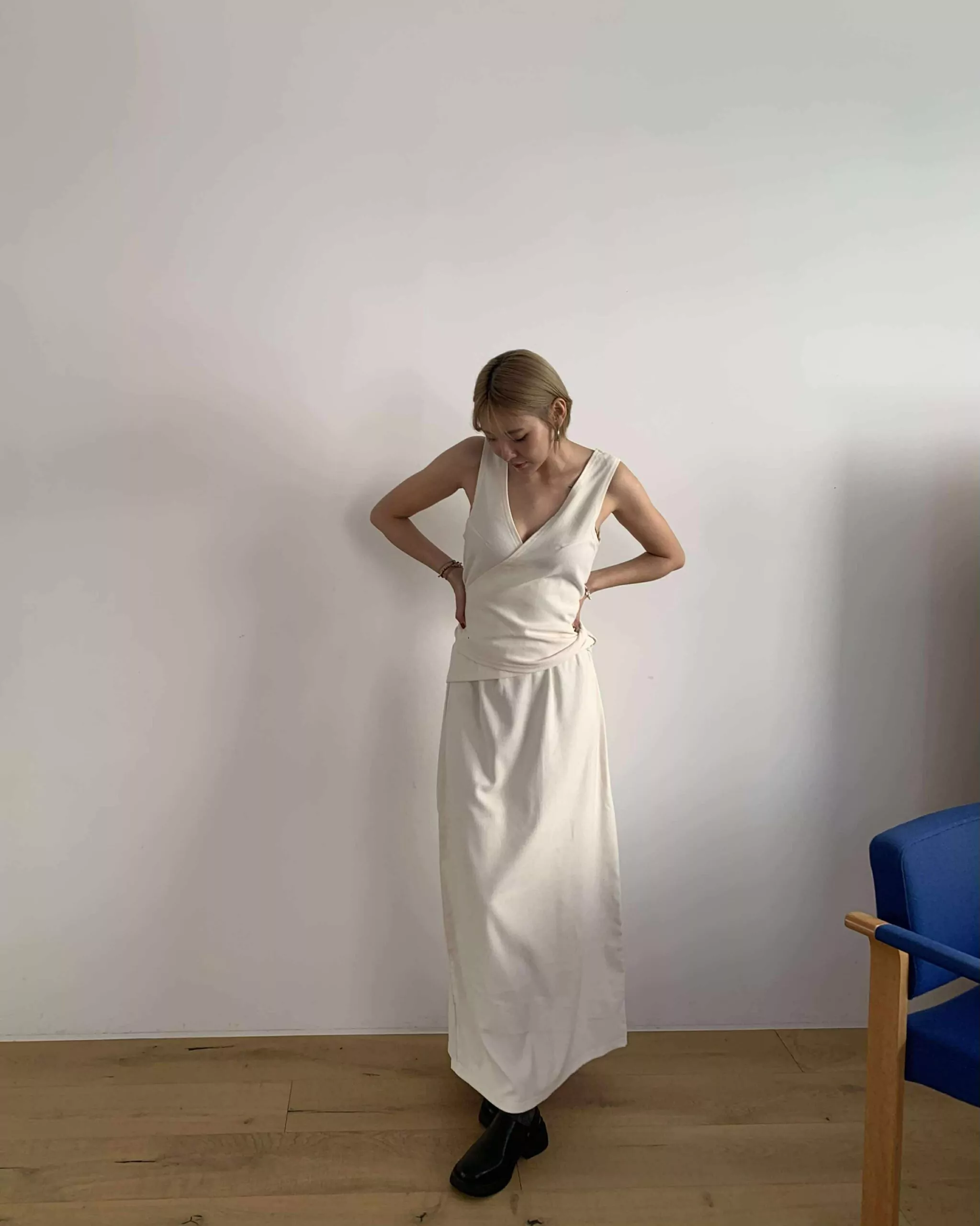 清潭洞晚餐約會質感套裝(白)