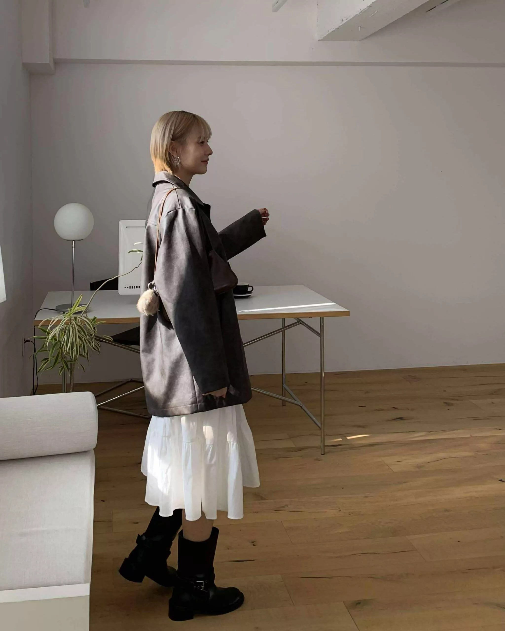 零死角歐膩皮質外套(咖)