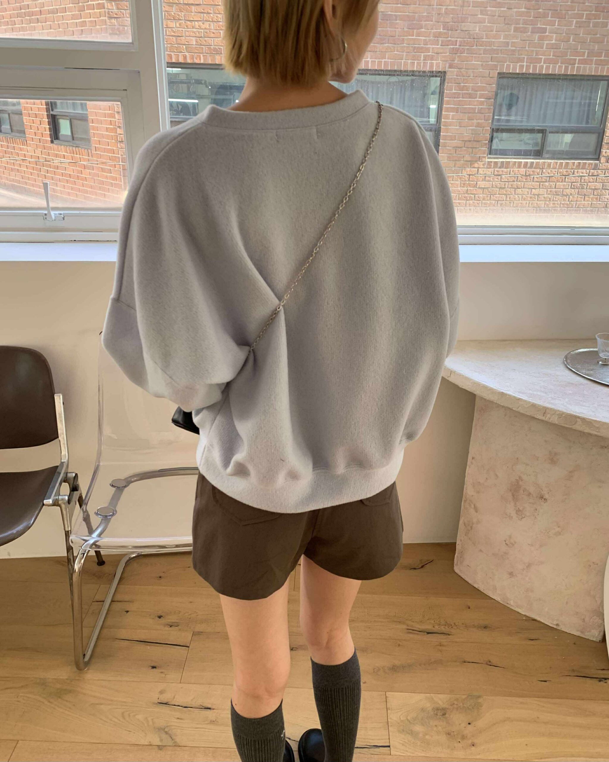 質感斜紋基礎短褲 (咖)