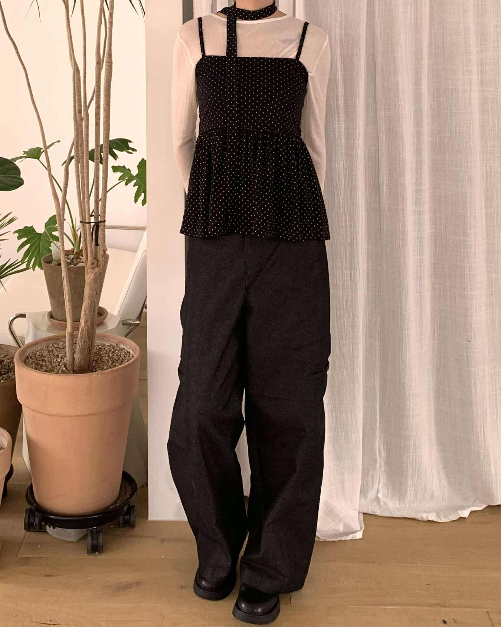 年末點點造型背心 (黑)