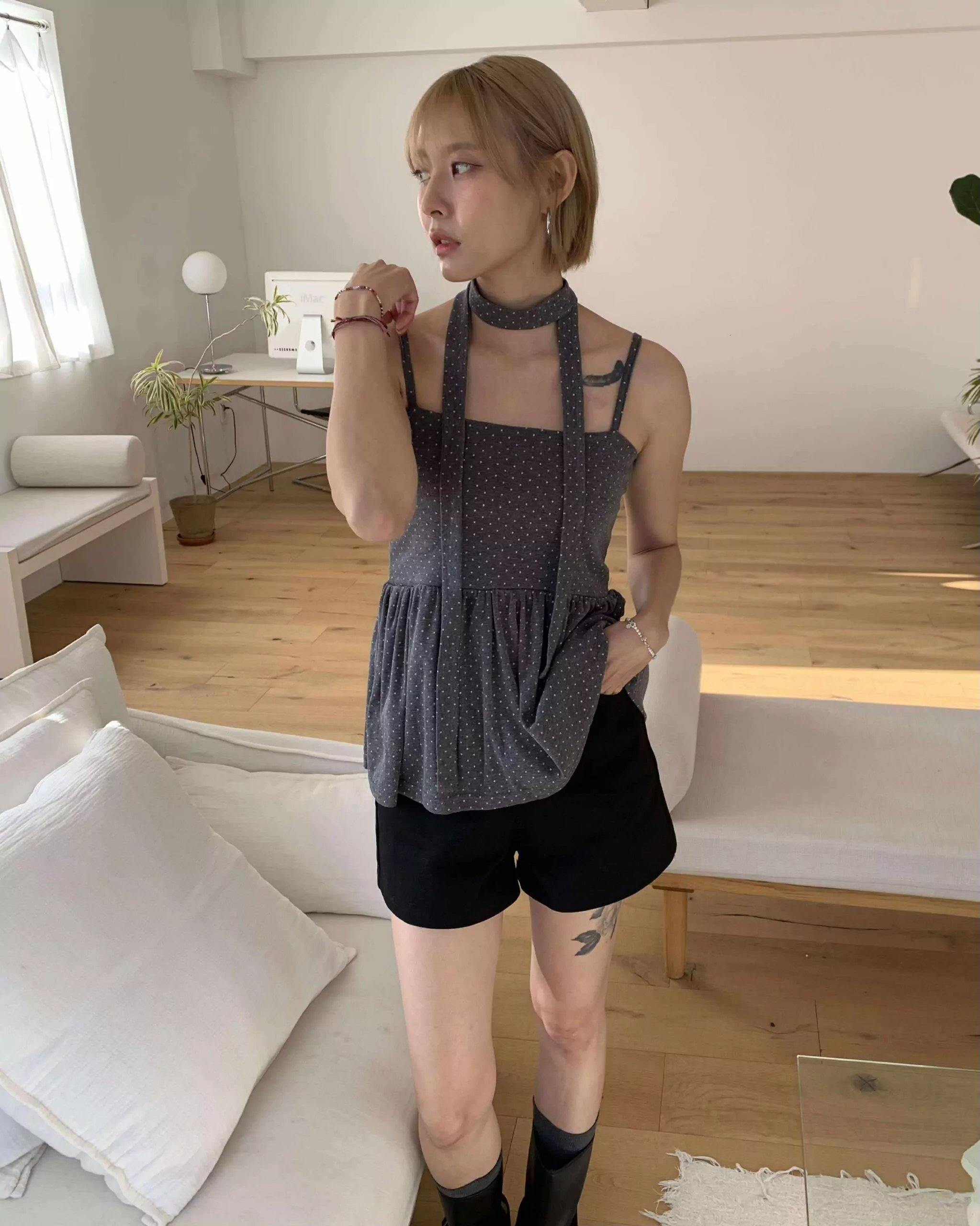 年末點點造型背心(灰)