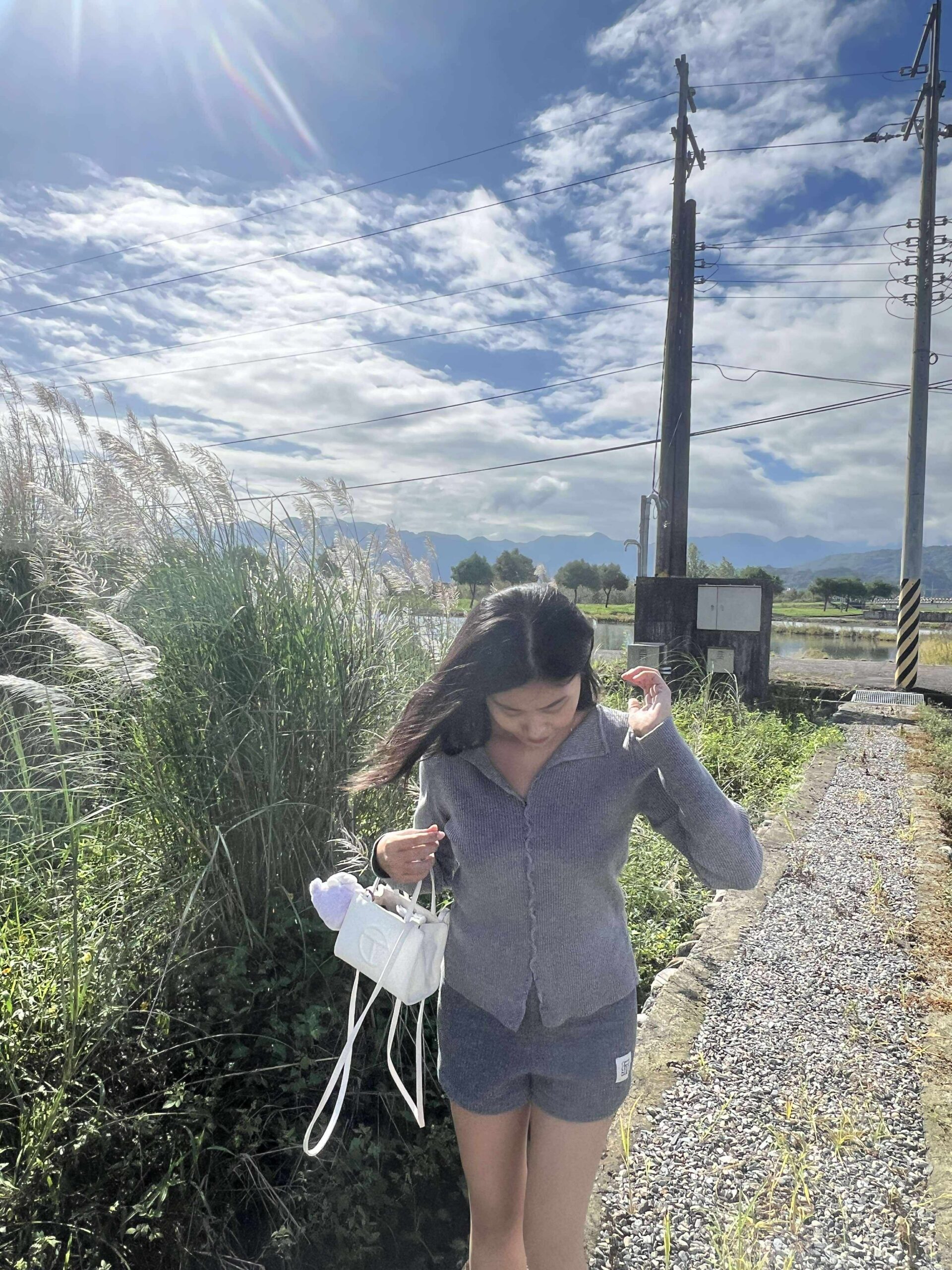 翻領排扣坑條上衣 (2色)