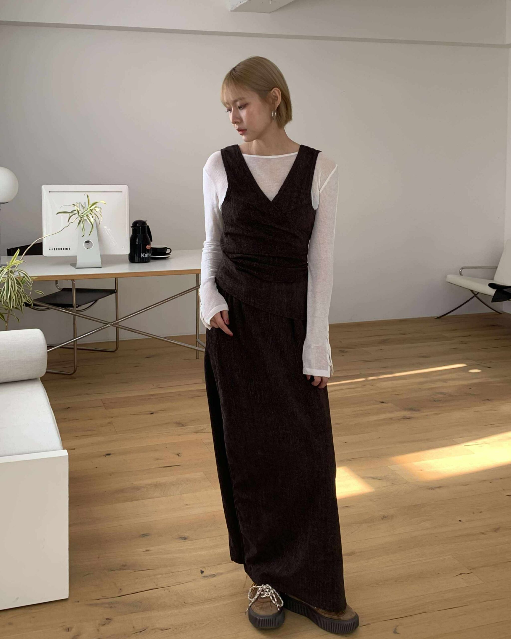 清潭洞晚餐約會質感套裝(深棕)