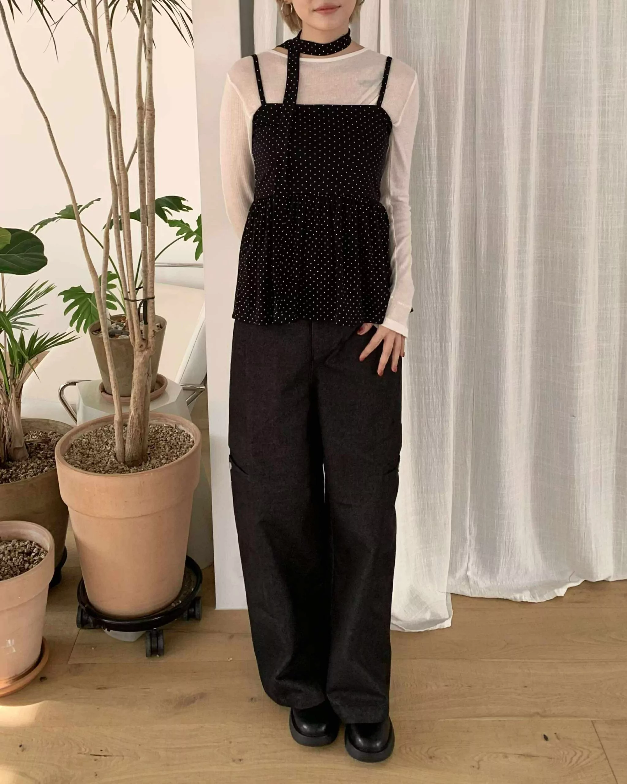 年末點點造型背心 (黑)