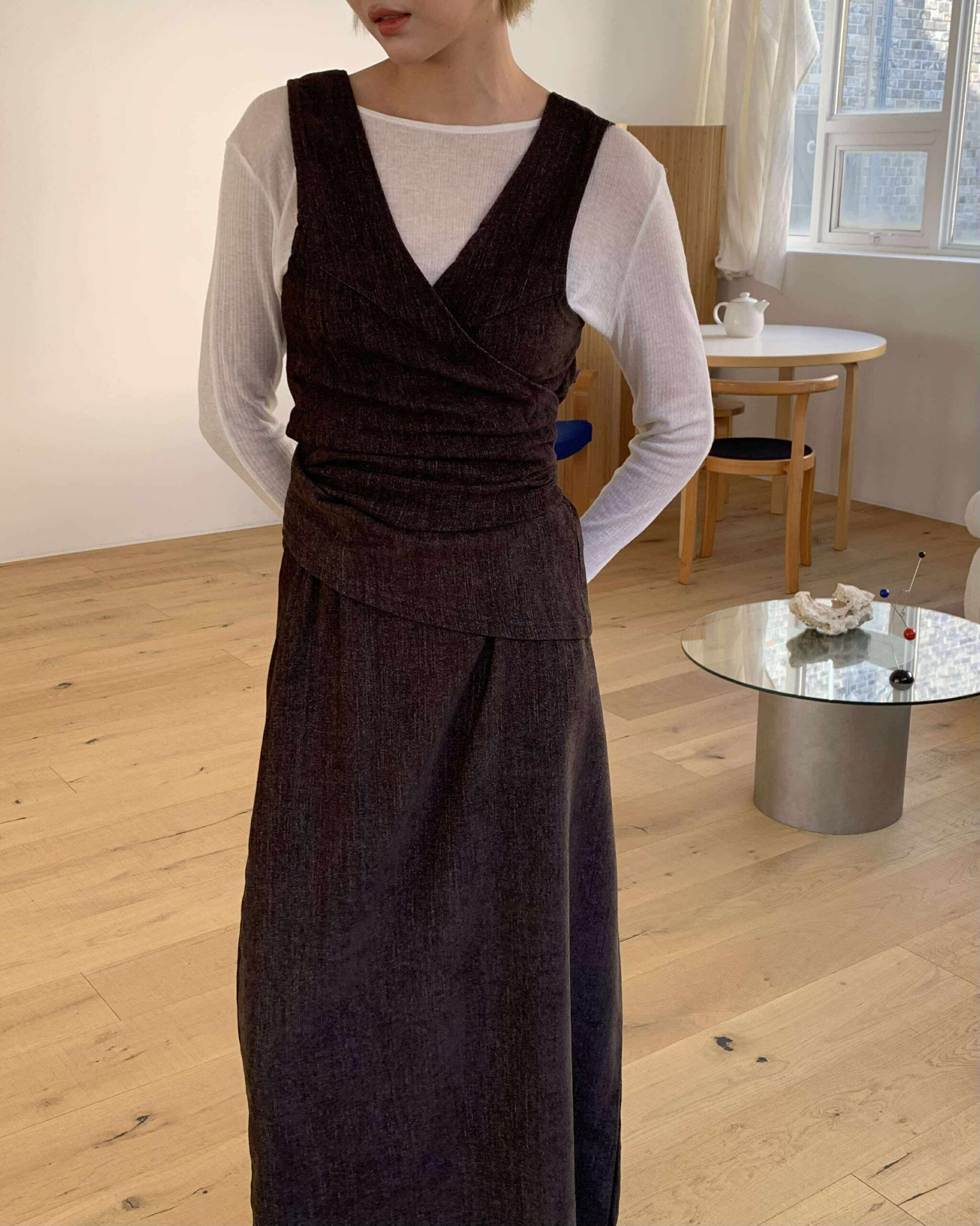 清潭洞晚餐約會質感套裝(深棕)