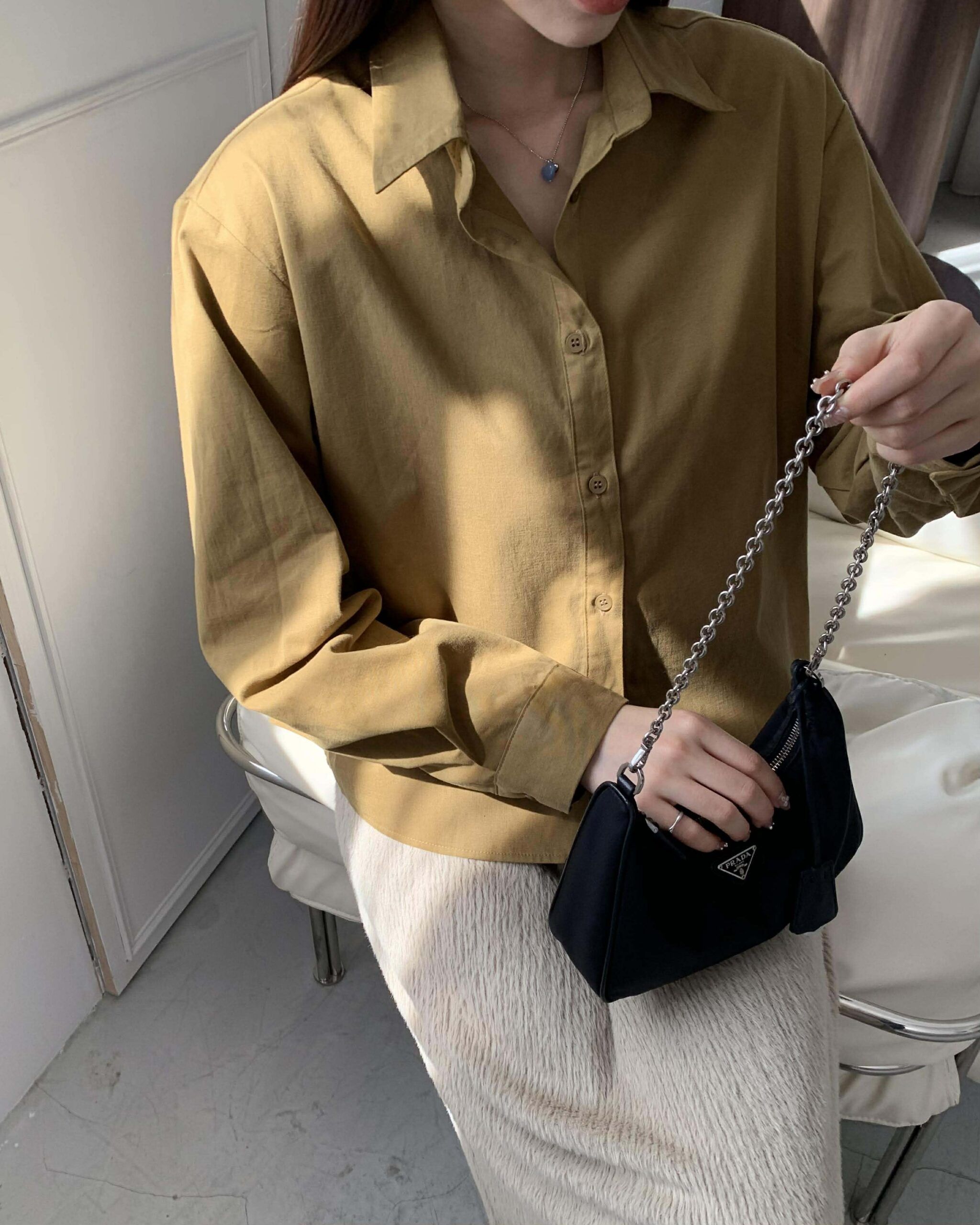 首爾林質感襯衫 (棕)