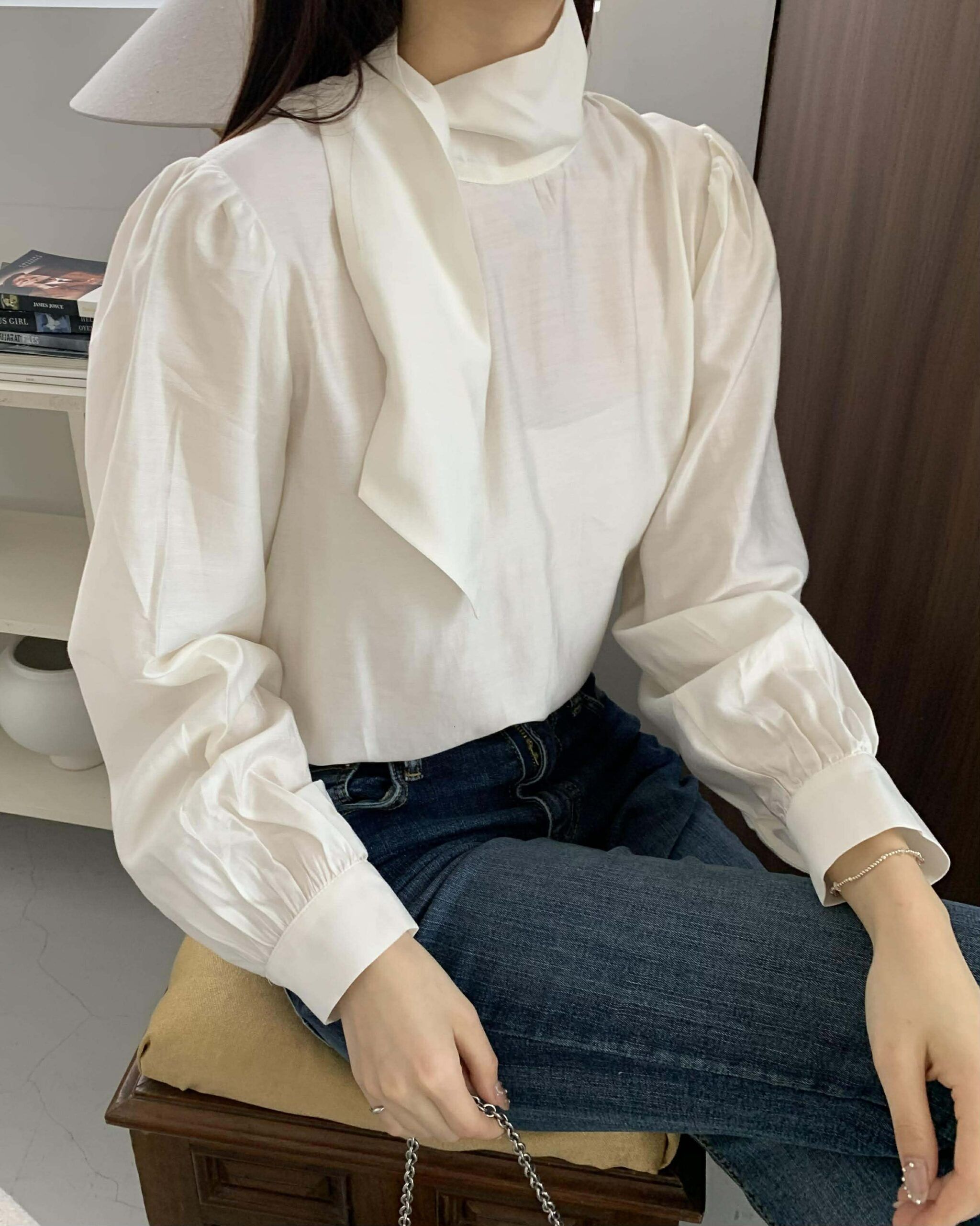 狎鷗亭歐膩綁帶上衣 (米)