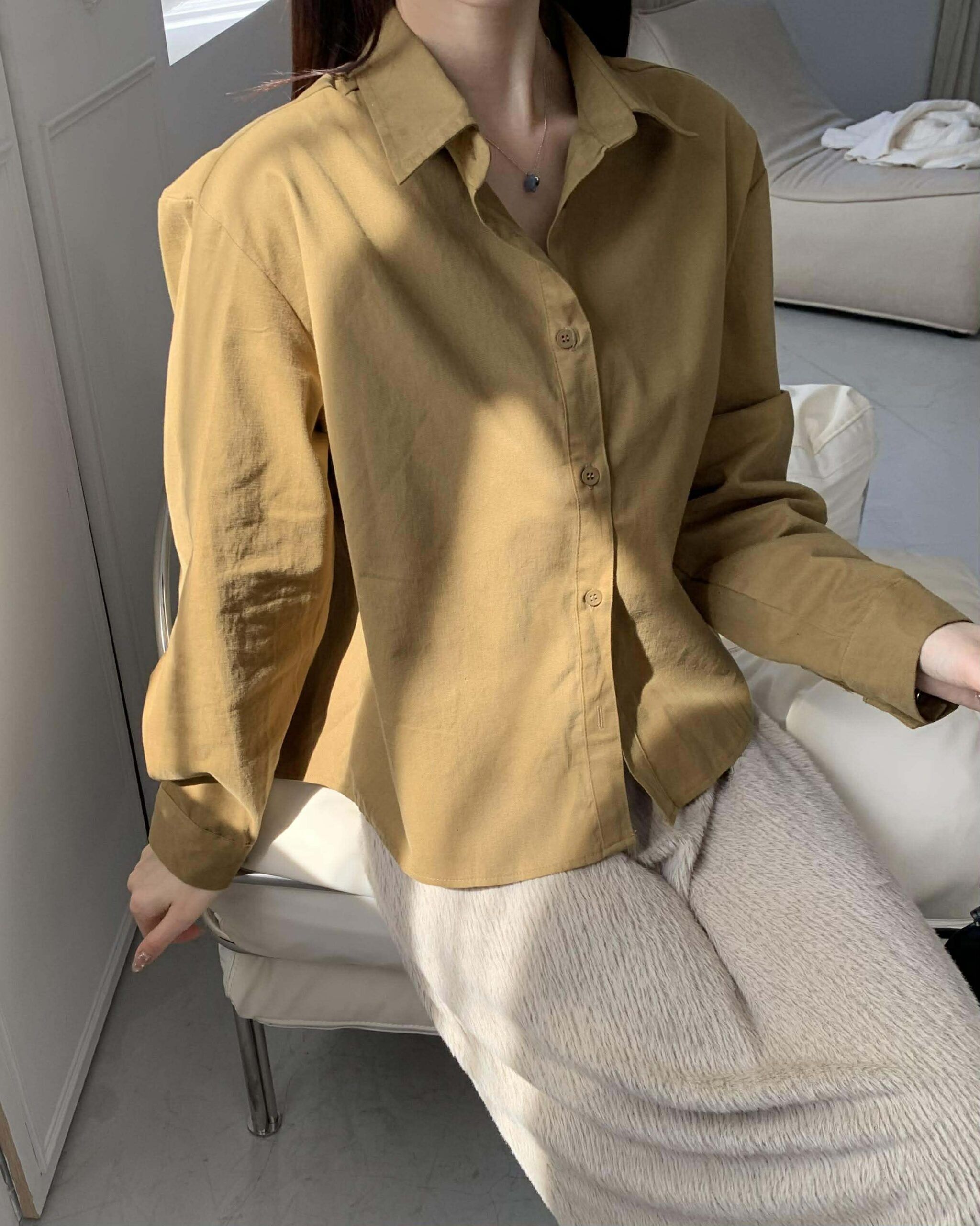 首爾林質感襯衫 (棕)