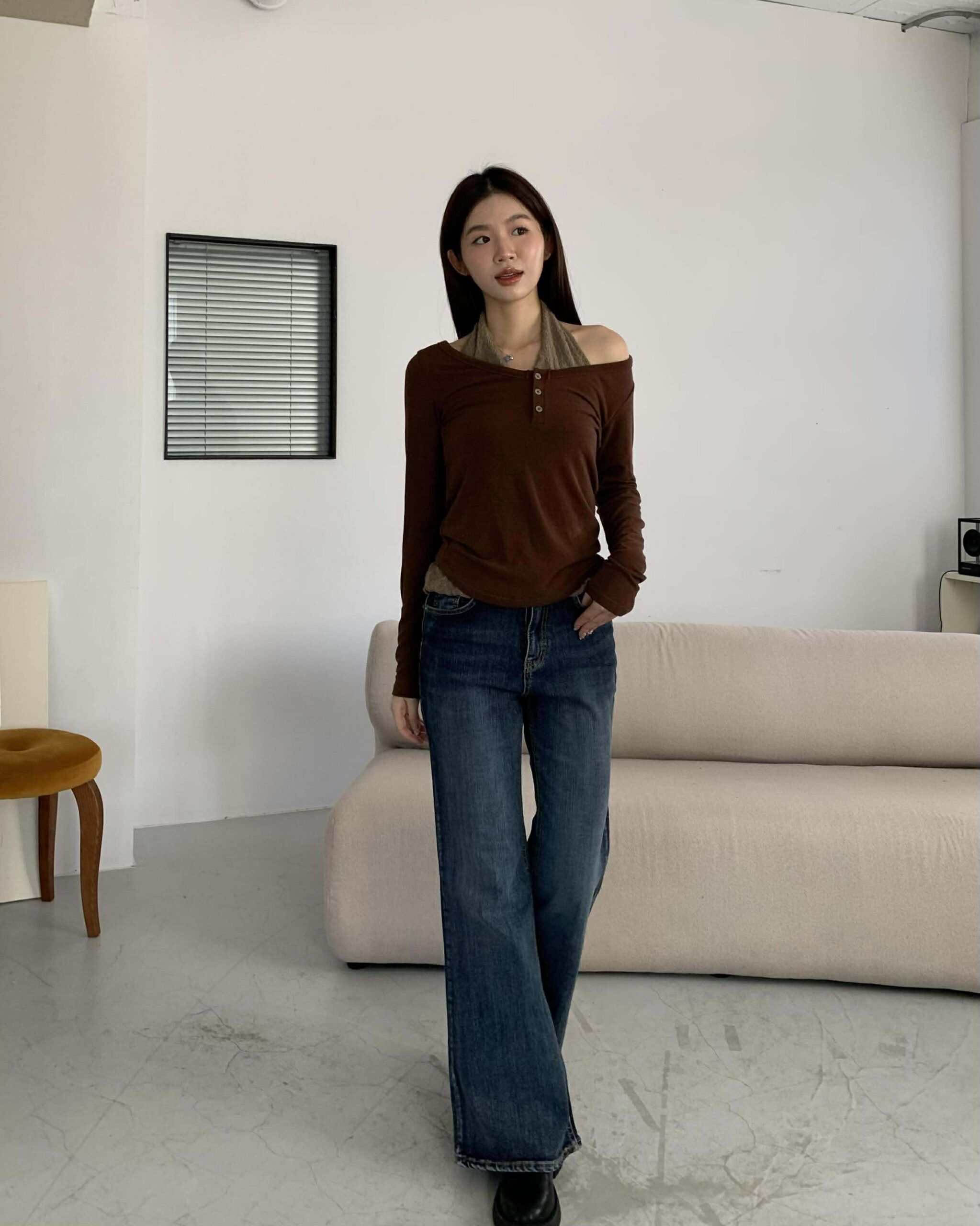 好身材排扣上衣 (咖)