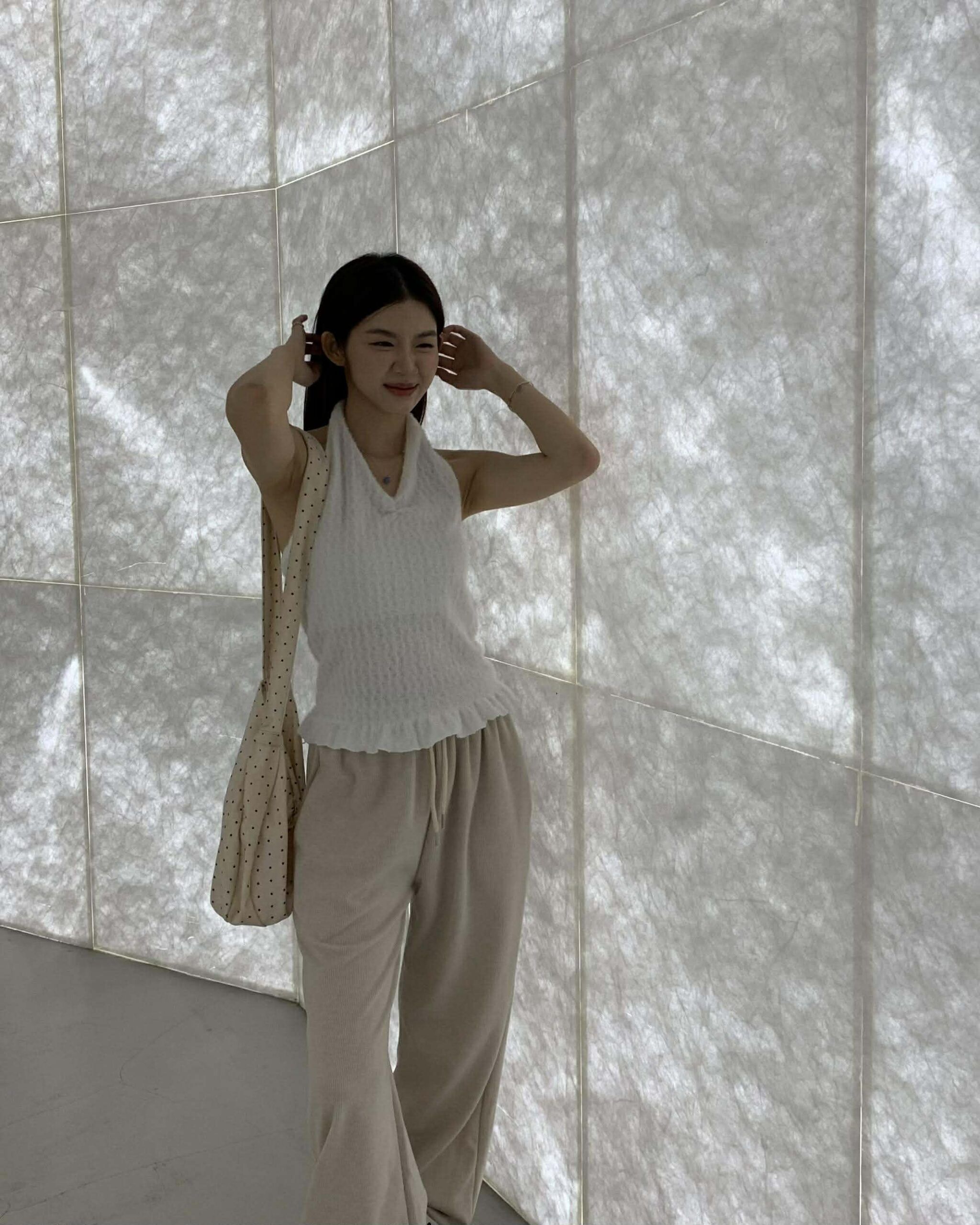 可愛隨性絨面點點包 (2色)