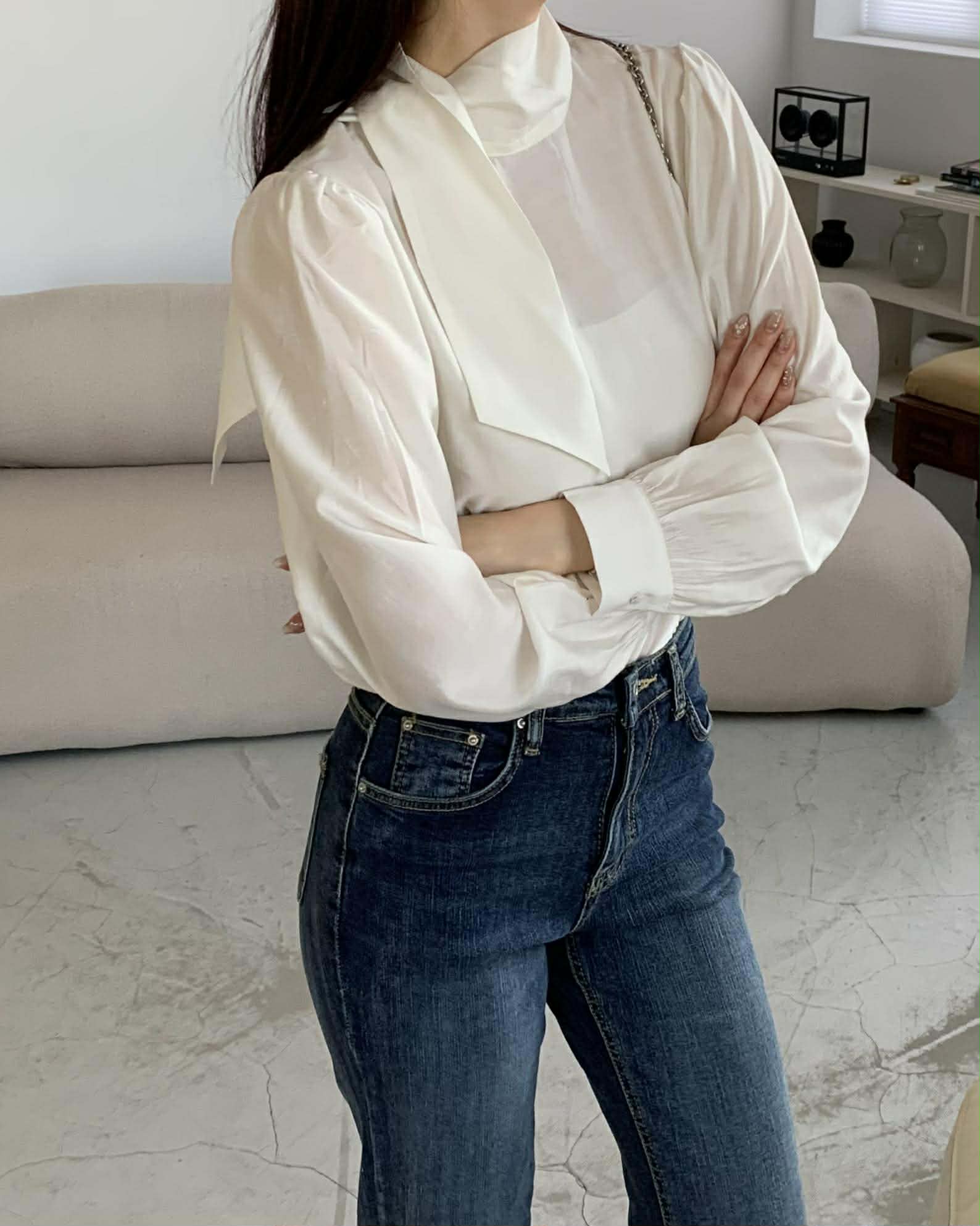 狎鷗亭歐膩綁帶上衣 (米)