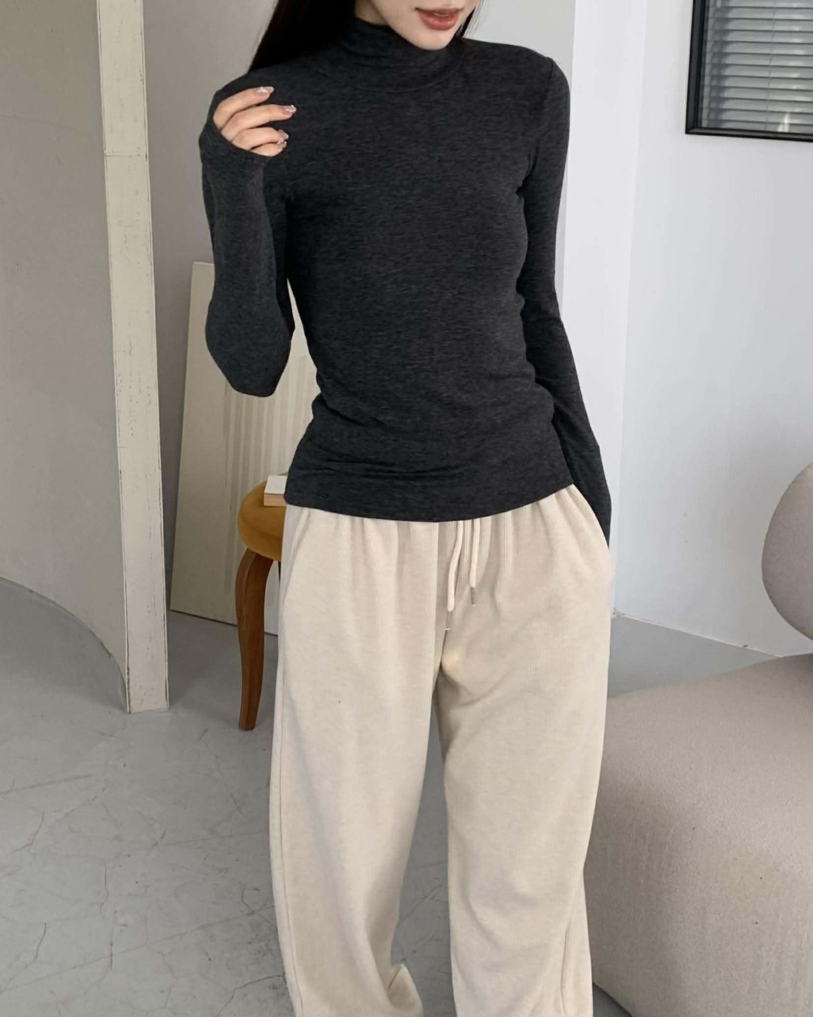 擁抱冬季高領親膚打底衣 (灰)