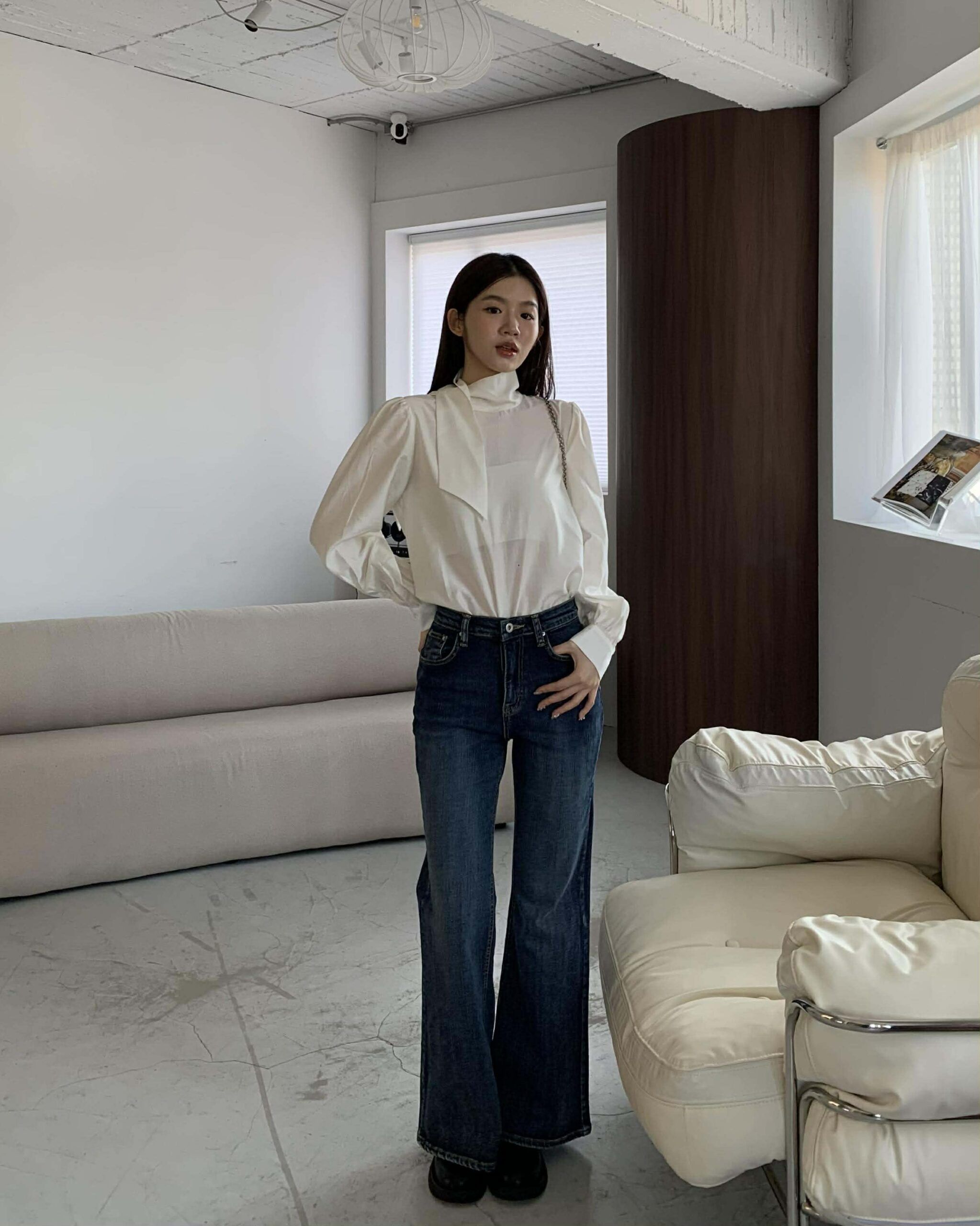 狎鷗亭歐膩綁帶上衣 (米)