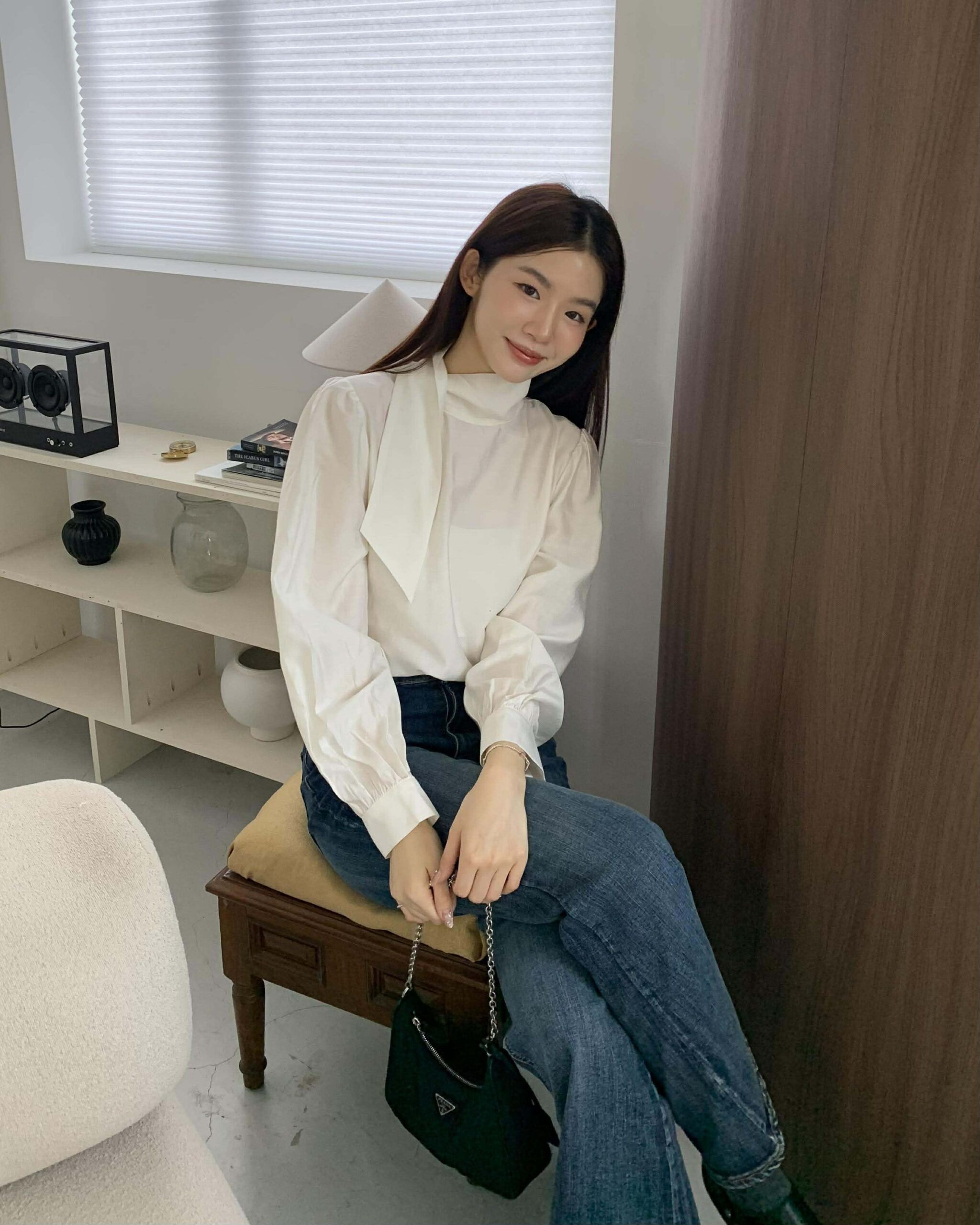 狎鷗亭歐膩綁帶上衣 (米)