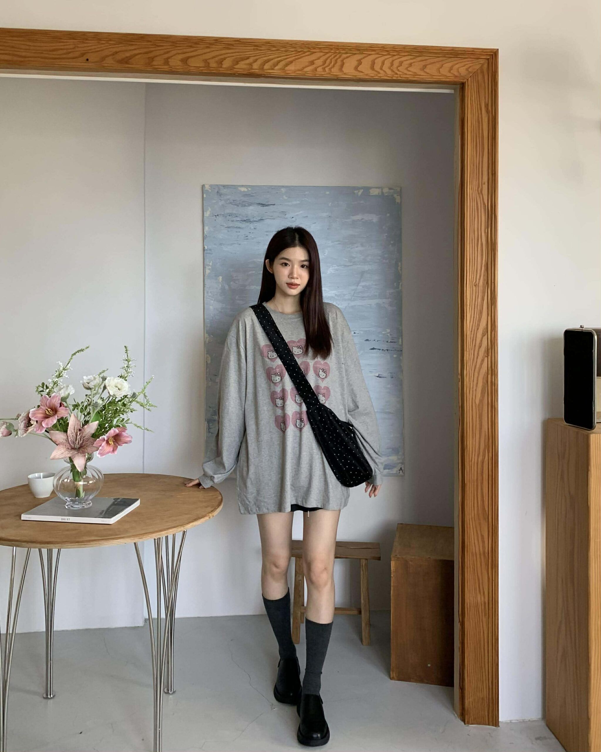 可愛隨性絨面點點包 (2色)