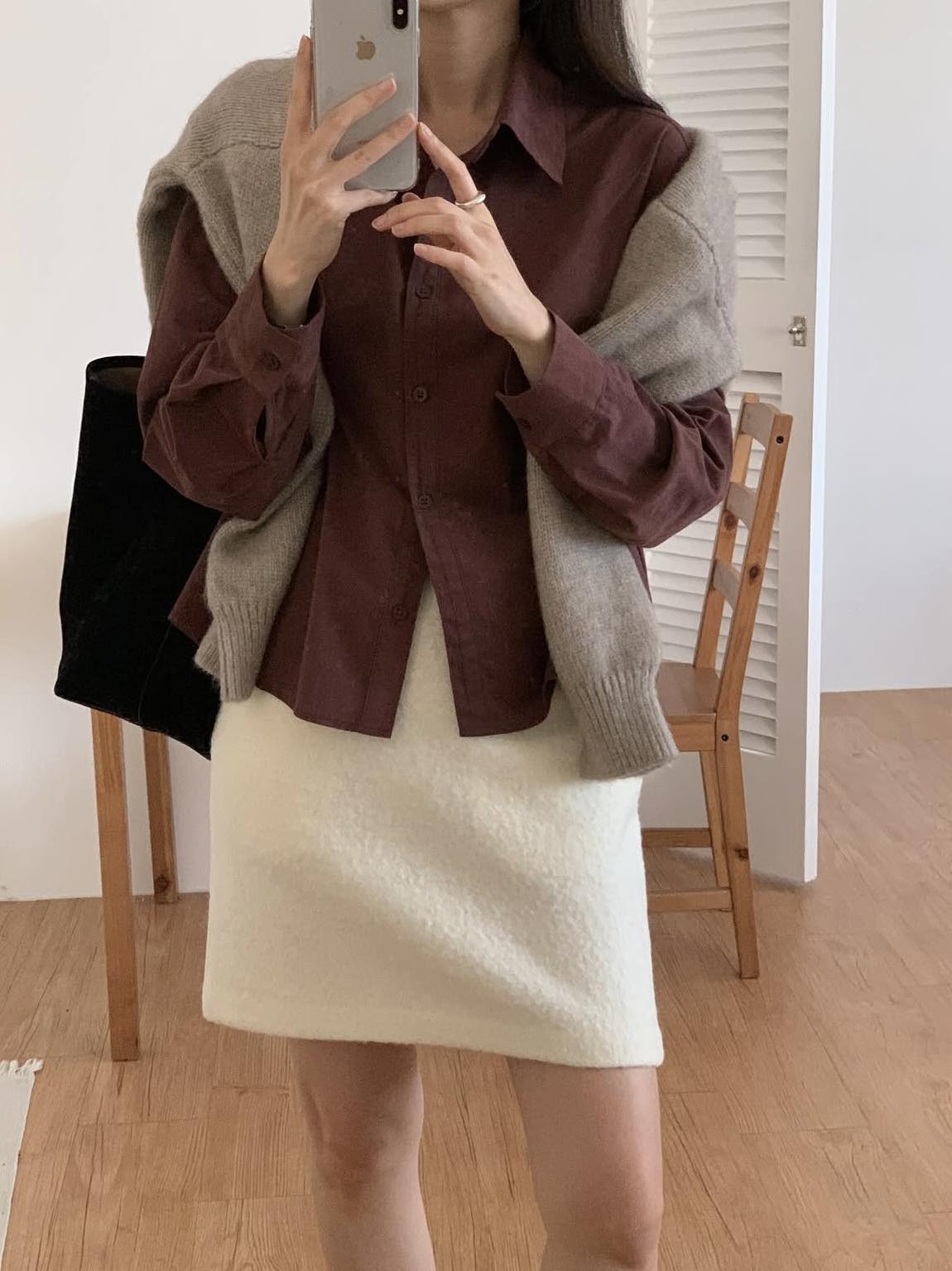 首爾林質感襯衫 (紅)