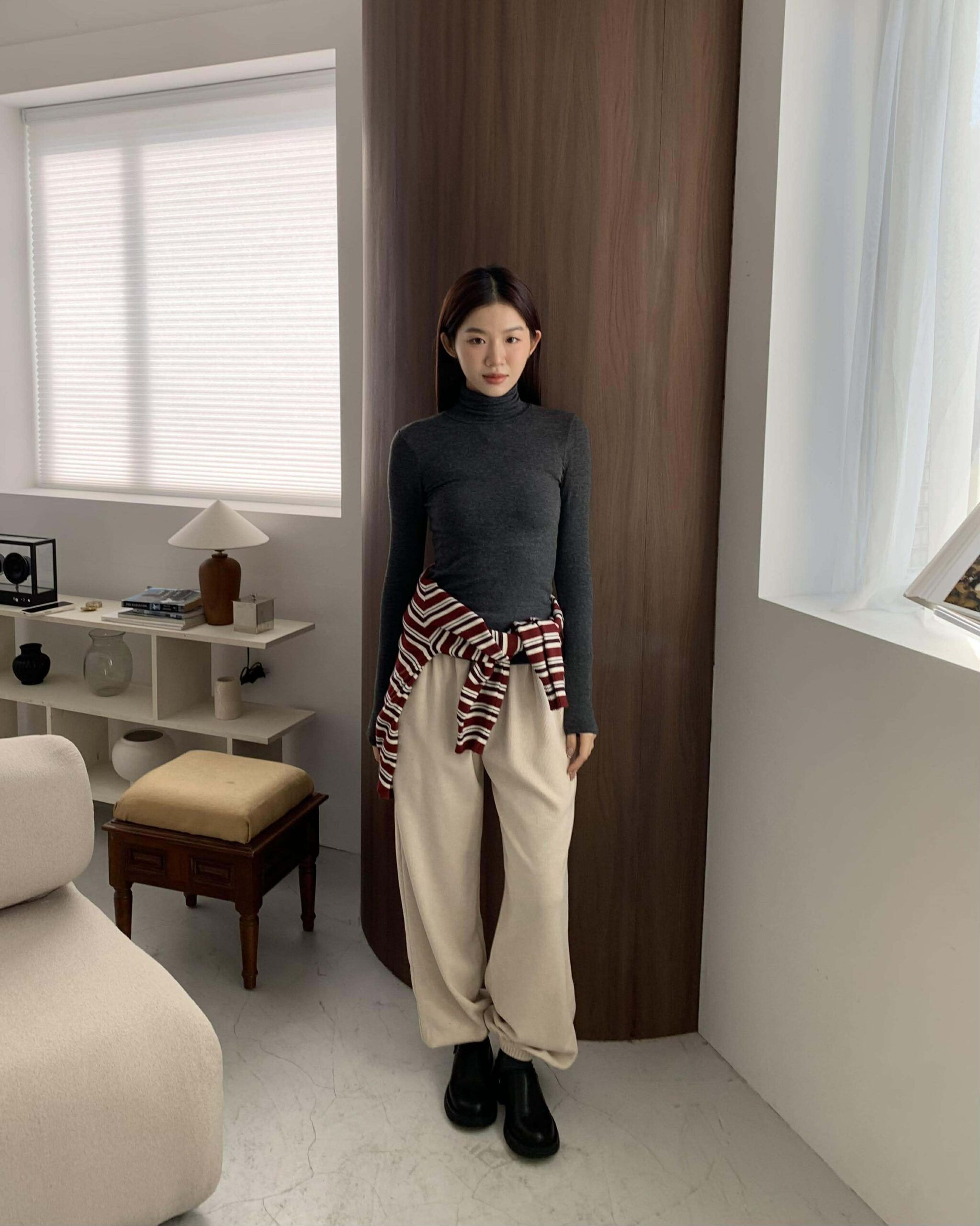 擁抱冬季高領親膚打底衣 (灰)