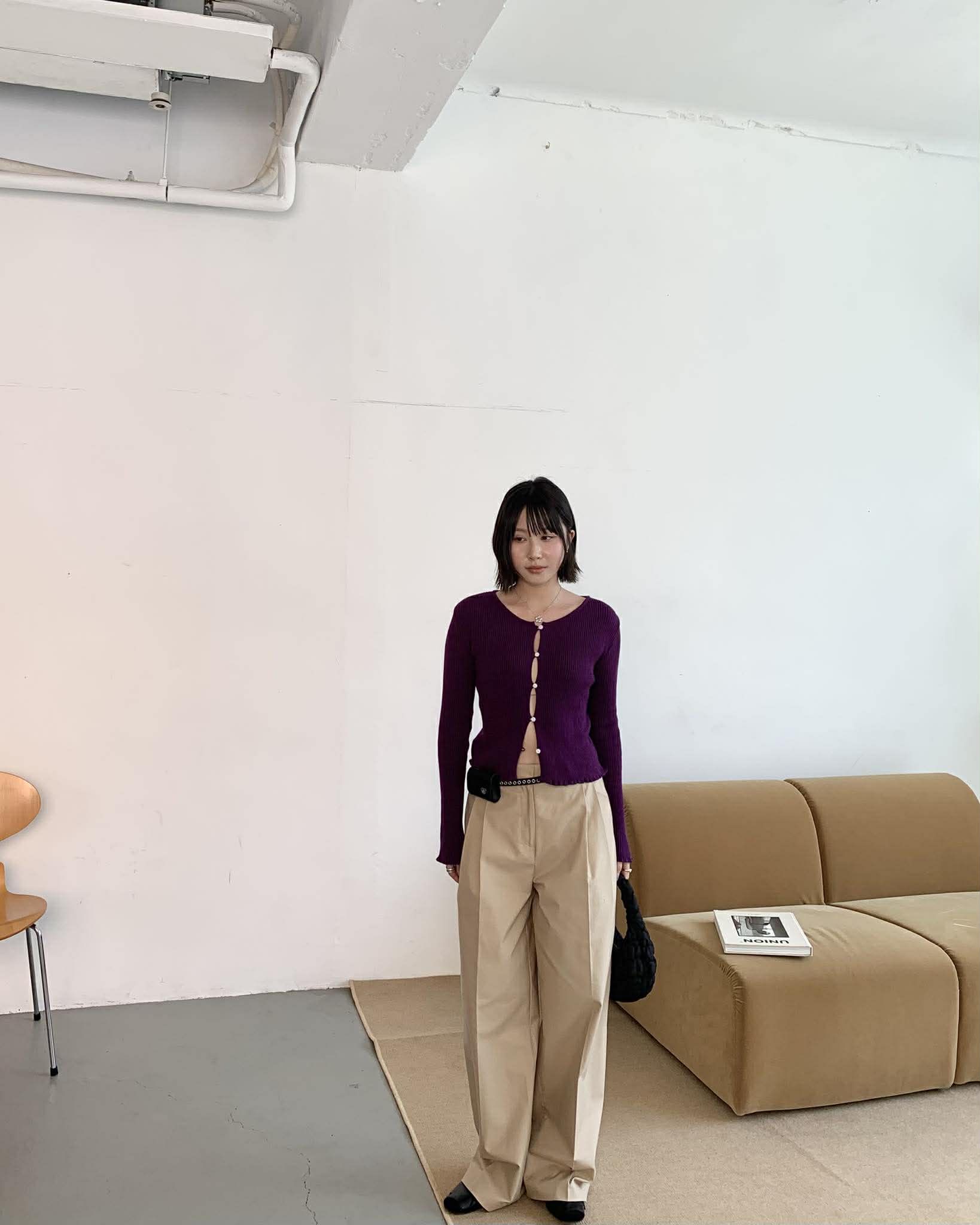 率性打褶工作褲 (杏)