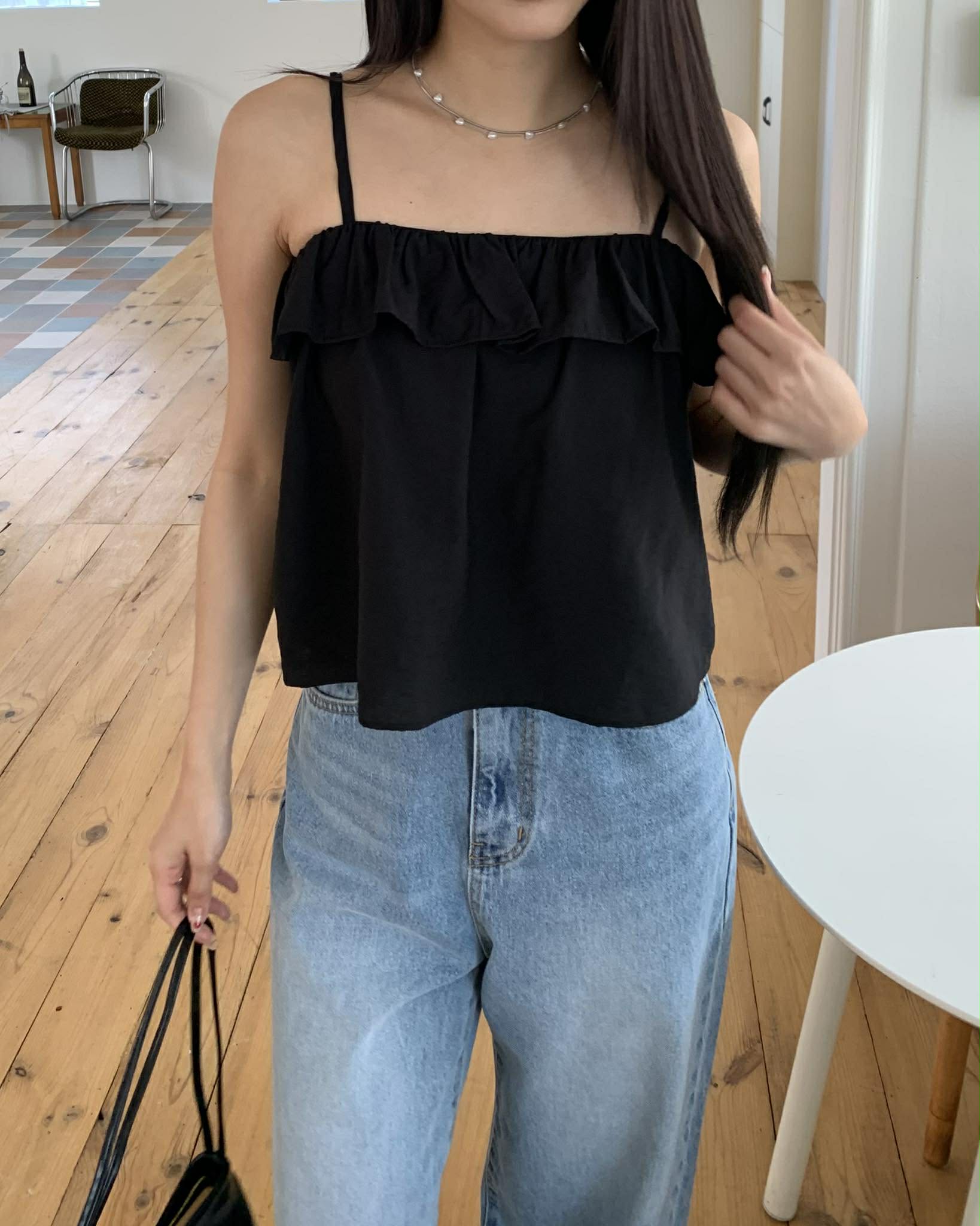 小仙子花瓣造型背心 (黑)