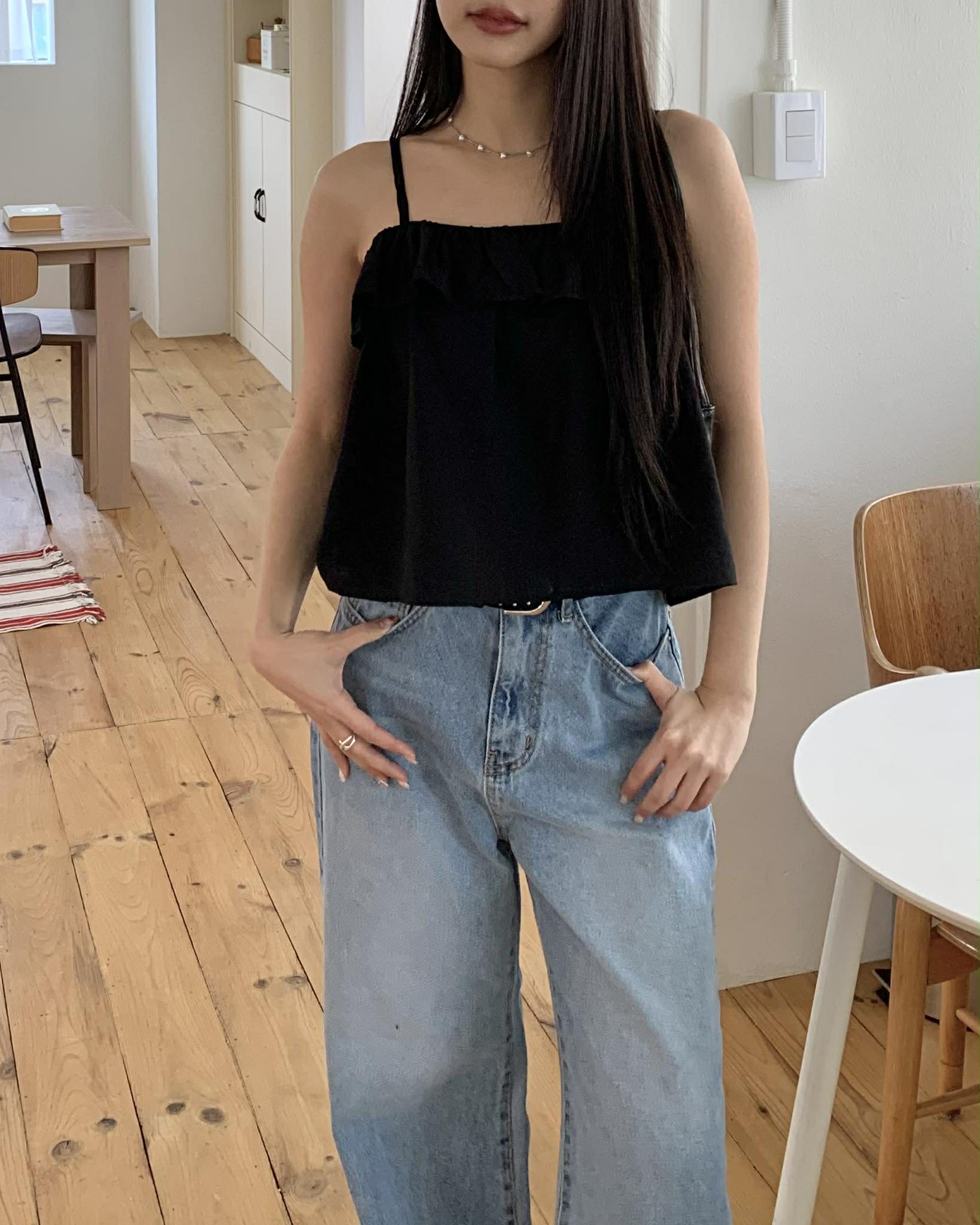 小仙子花瓣造型背心 (黑)