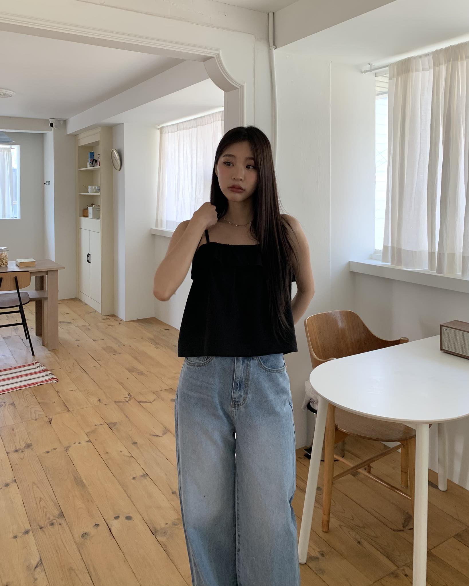 小仙子花瓣造型背心 (黑)