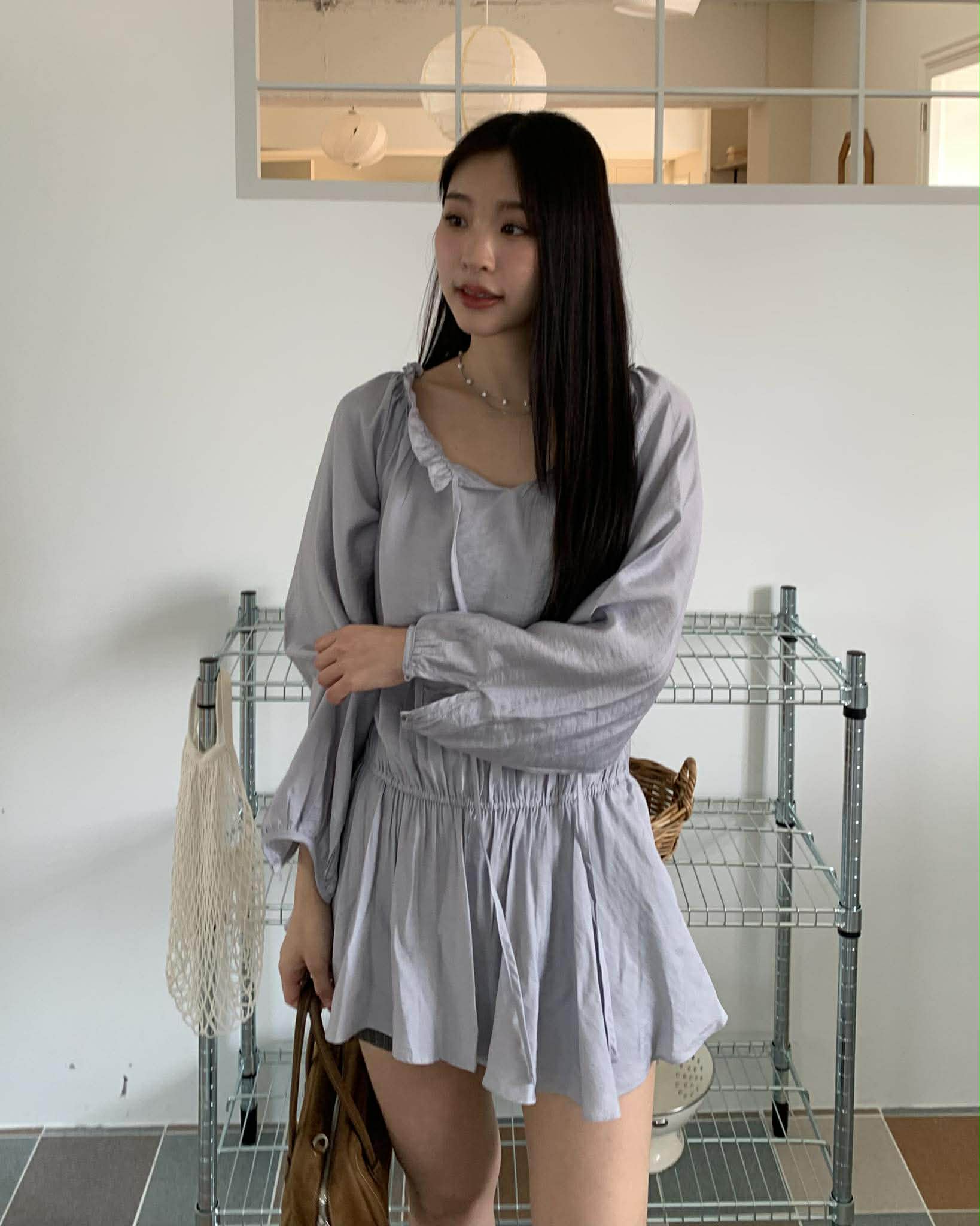 仙女浪漫收腰上衣 (藍)