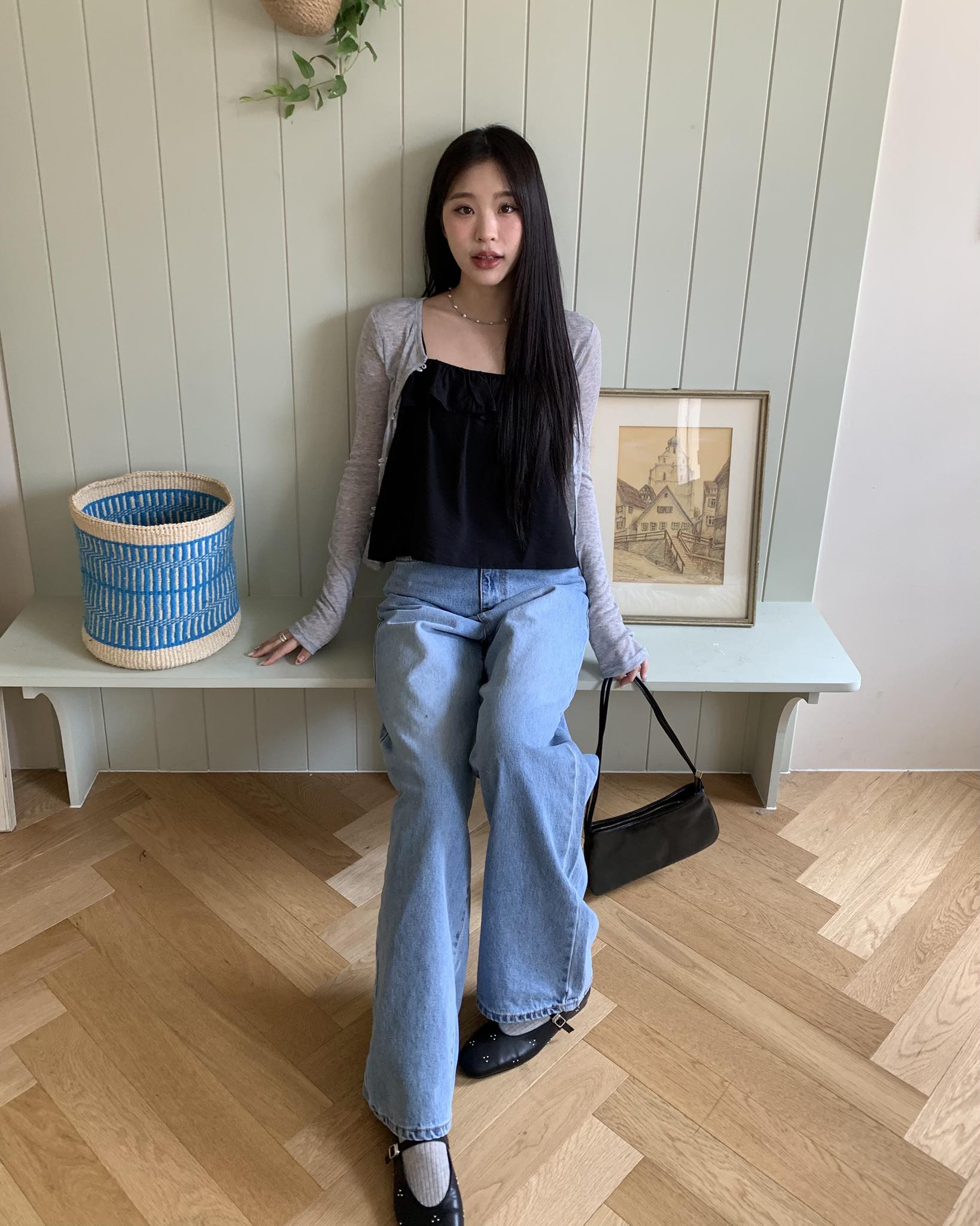 小仙子花瓣造型背心 (黑)