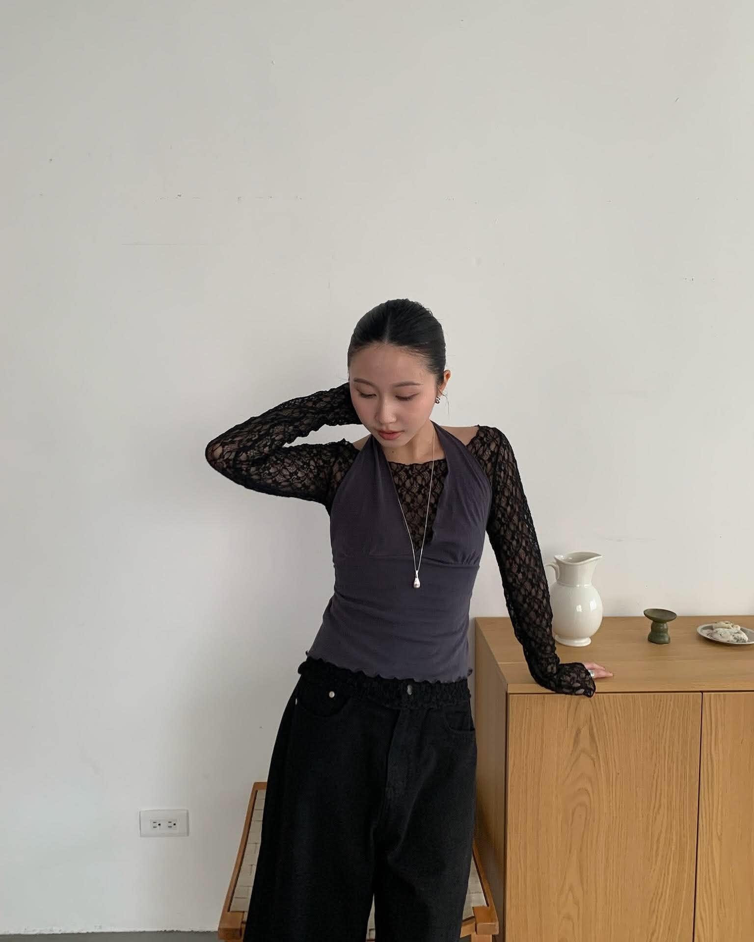 蕾絲繞頸set (黑)